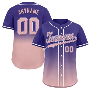 Custom Purple Pink Fade Fashion Personalized Authentic Baseball Jersey BSBJ01-D0a7070