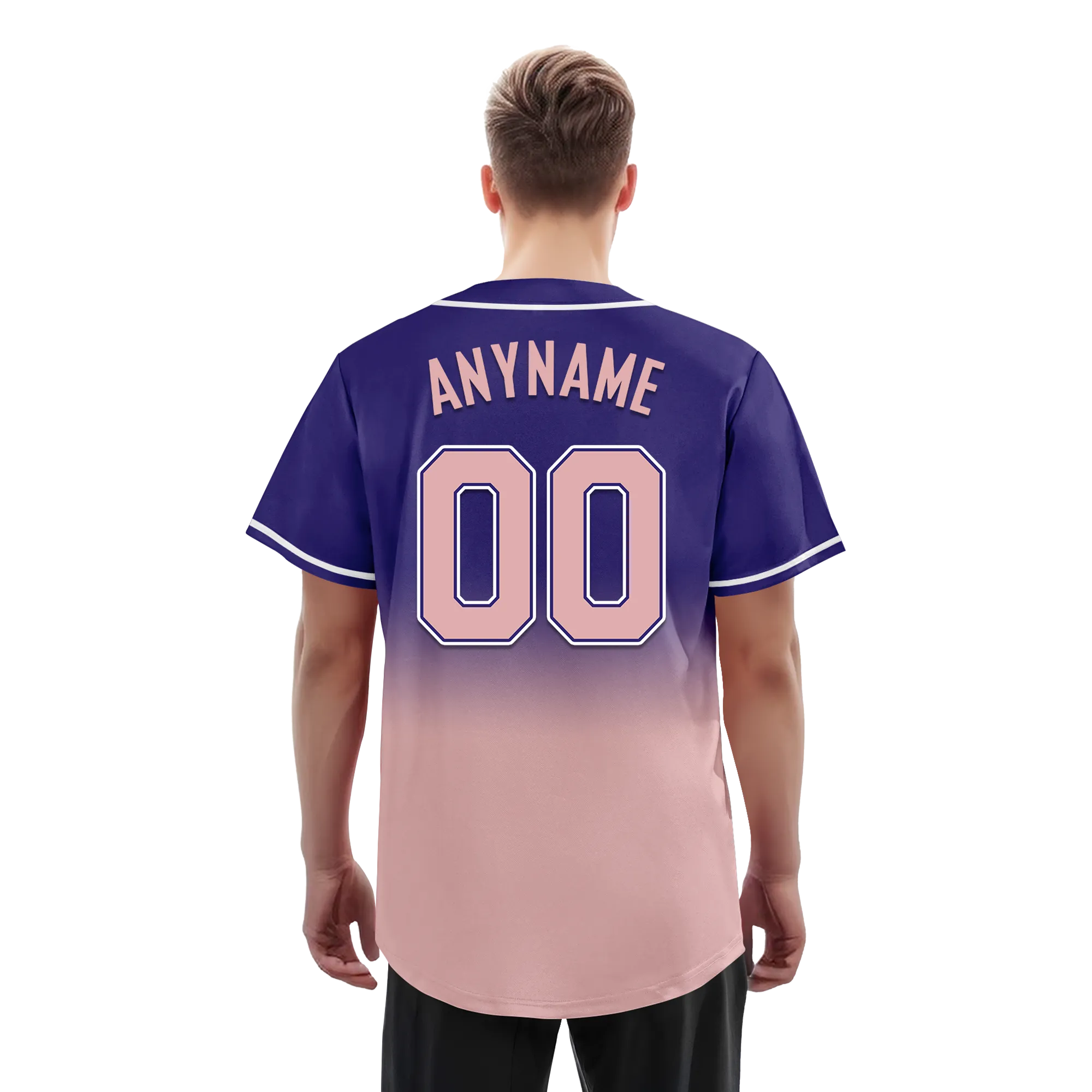 Custom Purple Pink Fade Fashion Personalized Authentic Baseball Jersey BSBJ01-D0a7070