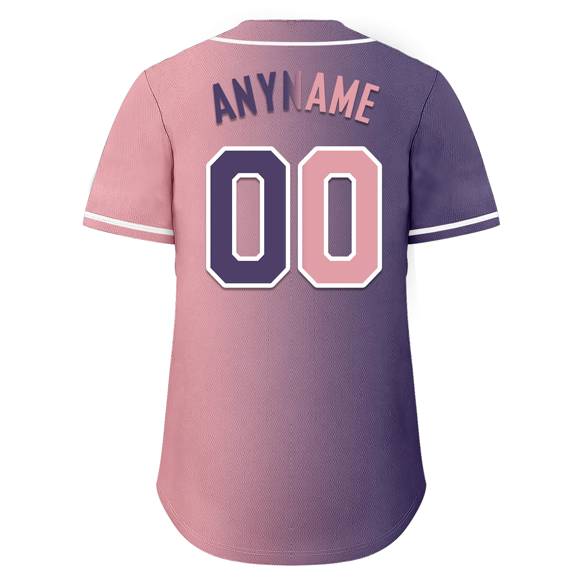 Custom Purple Pink Gradient Fashion Personalized Authentic Baseball Jersey BSBJ01-D0a7a0e