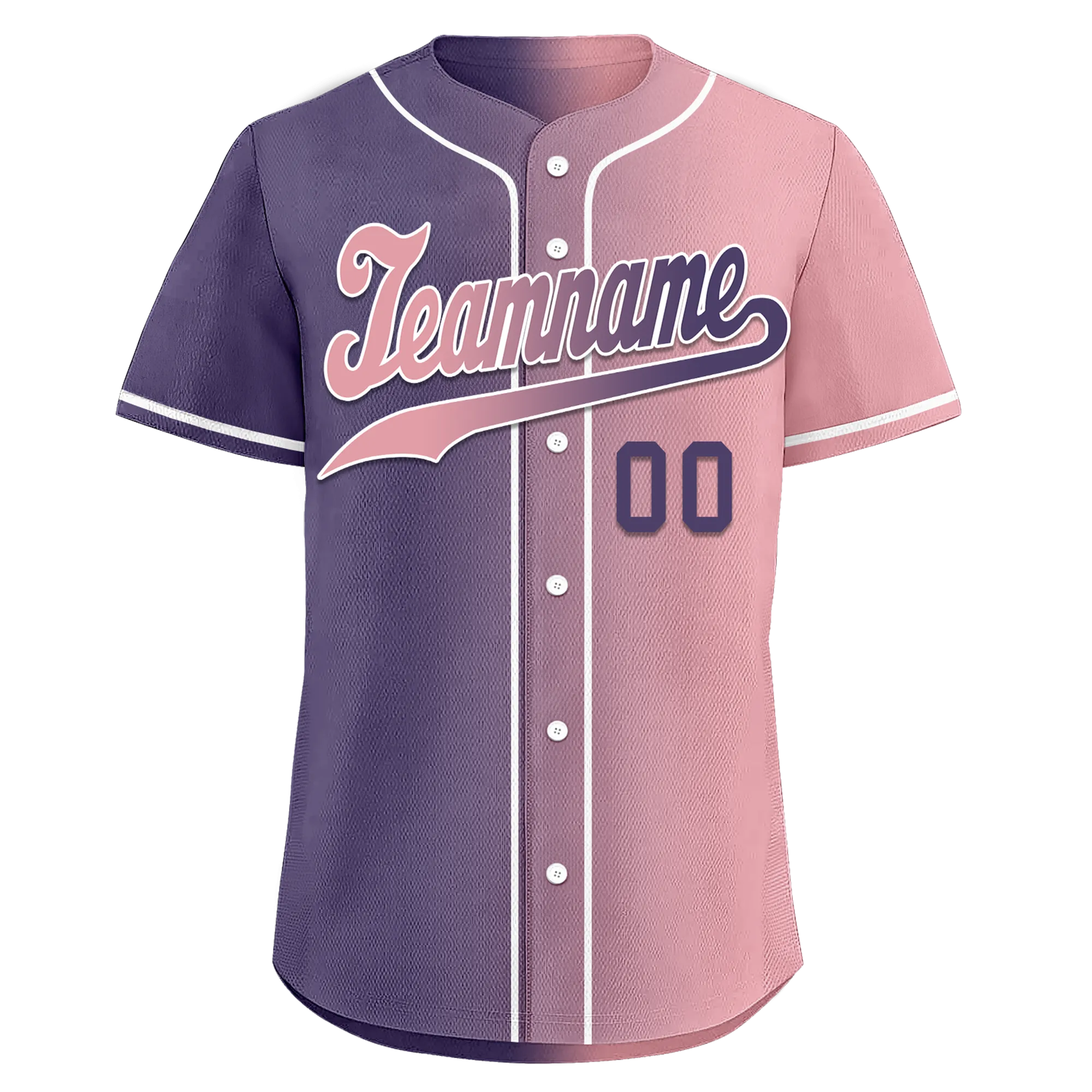Custom Purple Pink Gradient Fashion Personalized Authentic Baseball Jersey BSBJ01-D0a7a0e