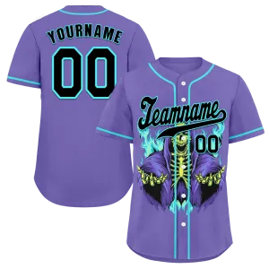 Custom Purple Skull Fashion Black Authentic Baseball Jersey BSBJ0a-bc0fb9d