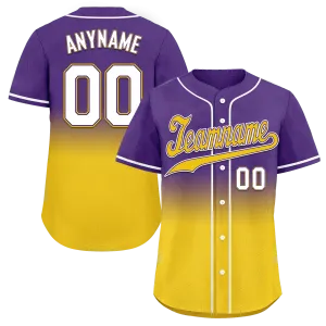 Custom Purple Yellow Fade Fashion Personalized Authentic Baseball Jersey BSBJ01-D0a70cb
