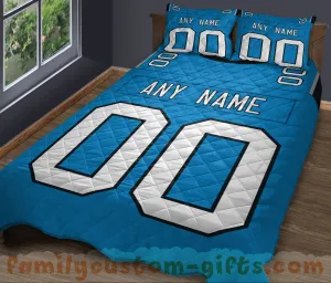 Custom Quilt Sets Carolina Jersey Personalized Football Premium Quilt Bedding for Men Women