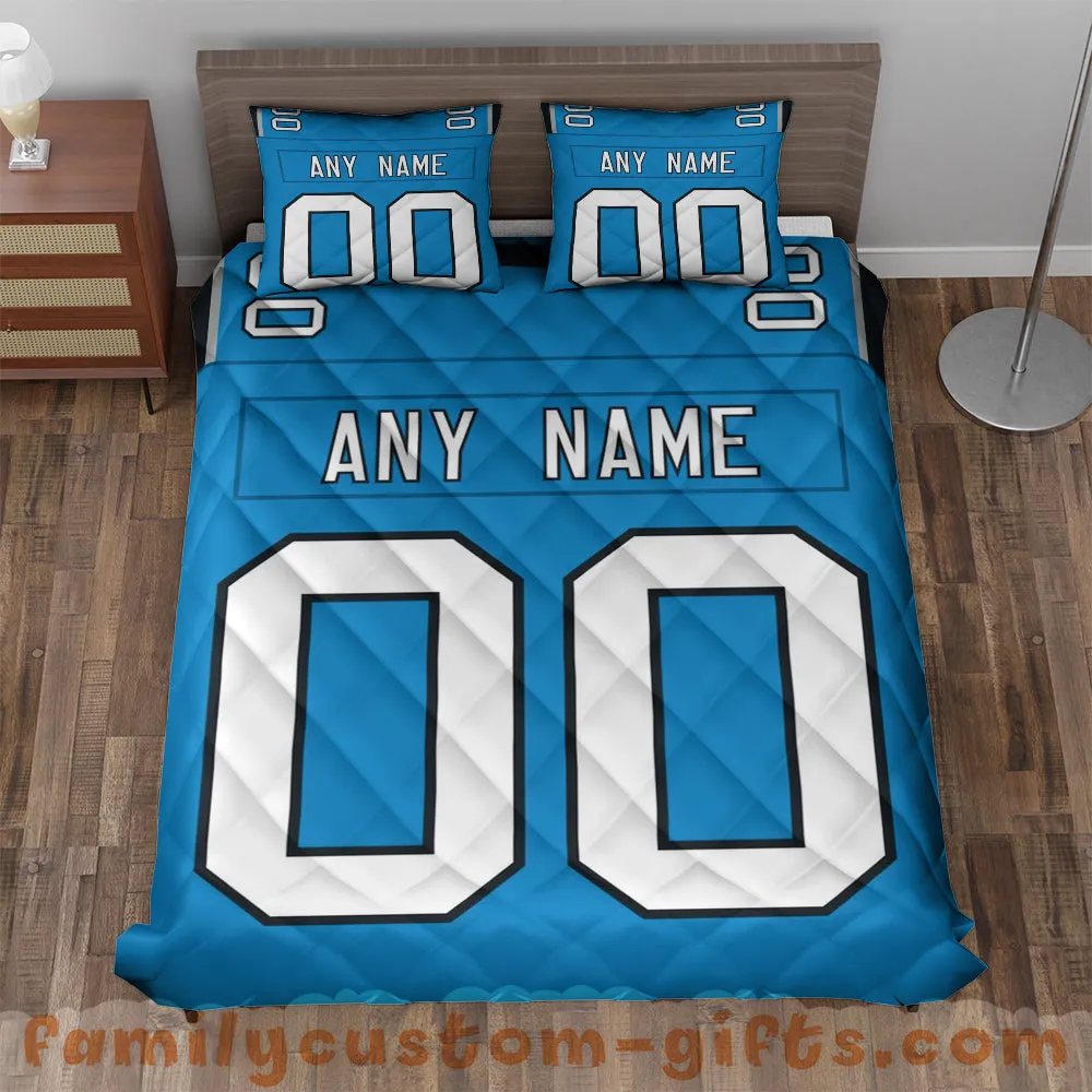 Custom Quilt Sets Carolina Jersey Personalized Football Premium Quilt Bedding for Men Women