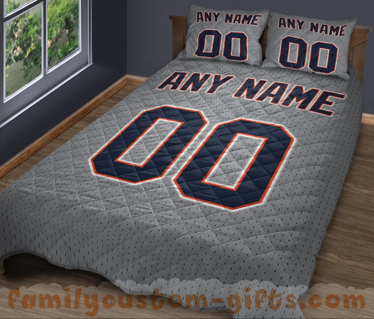 Custom Quilt Sets Detroit Jersey Personalized Baseball Premium Quilt Bedding for Boys Girls Men Women