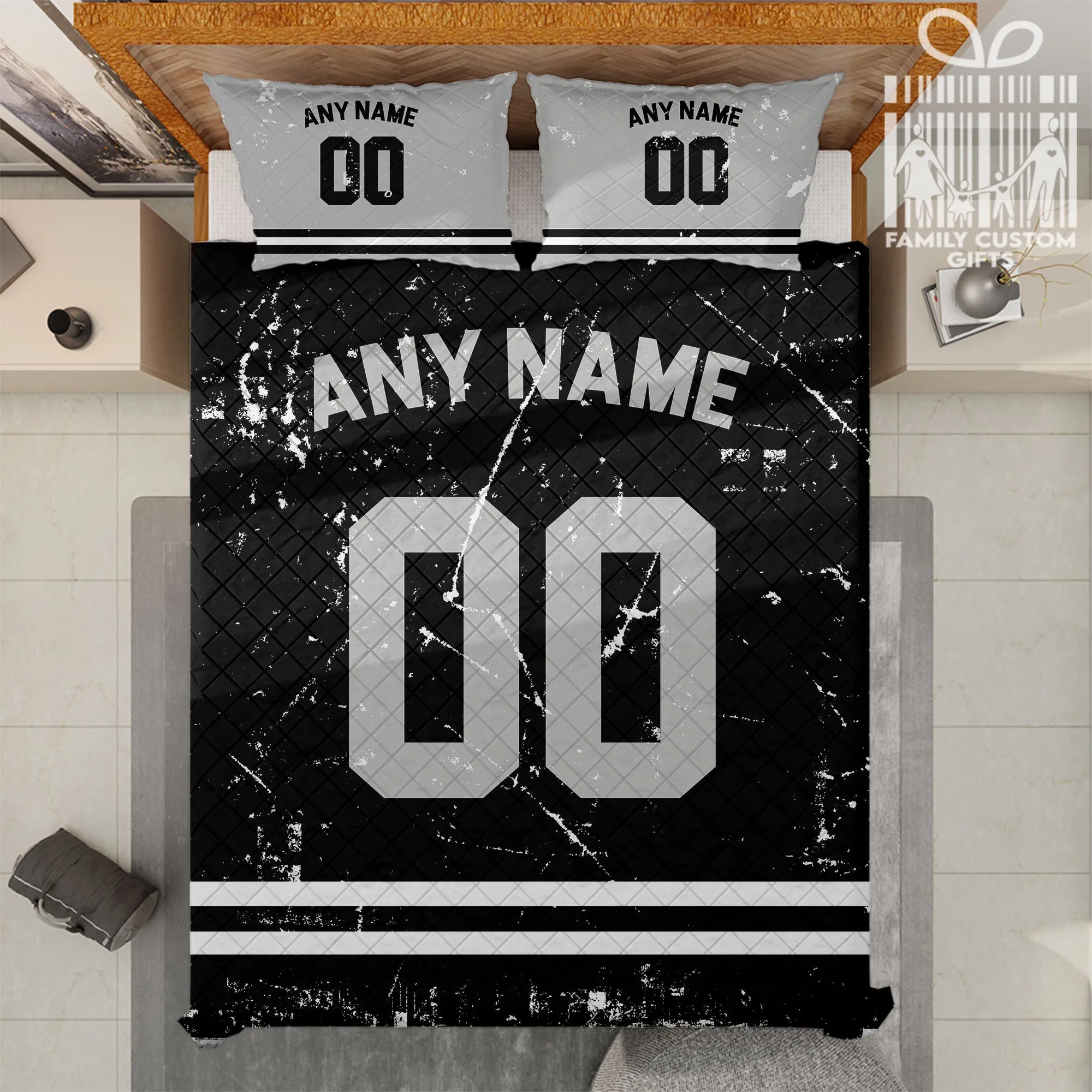 Custom Quilt Sets Las Vegas Jersey Personalized Football Premium Quilt Bedding for Men Women