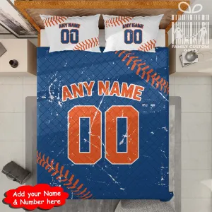 Custom Quilt Sets New York Jersey Personalized Baseball Premium Quilt Bedding for Men Women