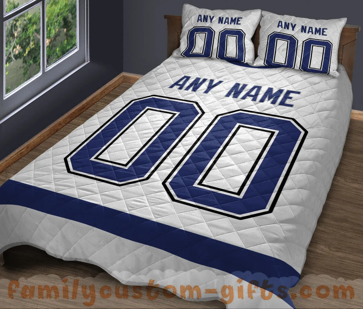 Custom Quilt Sets Tampa Bay Jersey Personalized Ice hockey Premium Quilt Bedding for Men Women