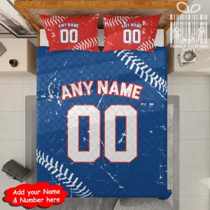 Custom Quilt Sets Toronto Jersey Personalized Baseball Premium Quilt Bedding for Men Women