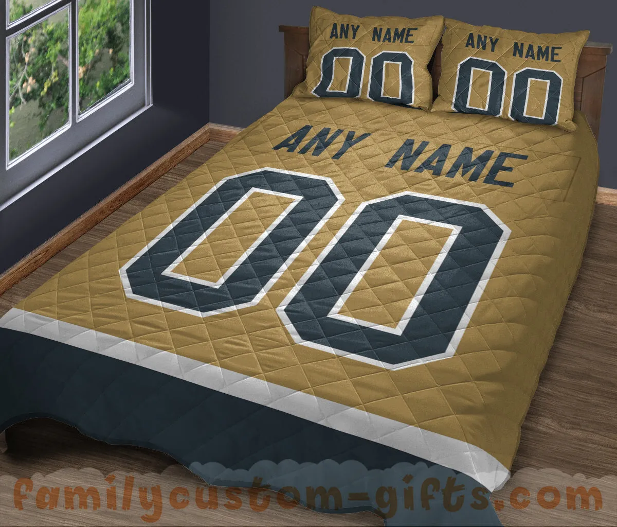 Custom Quilt Sets Vegas Jersey Personalized Ice hockey Premium Quilt Bedding for Men Women
