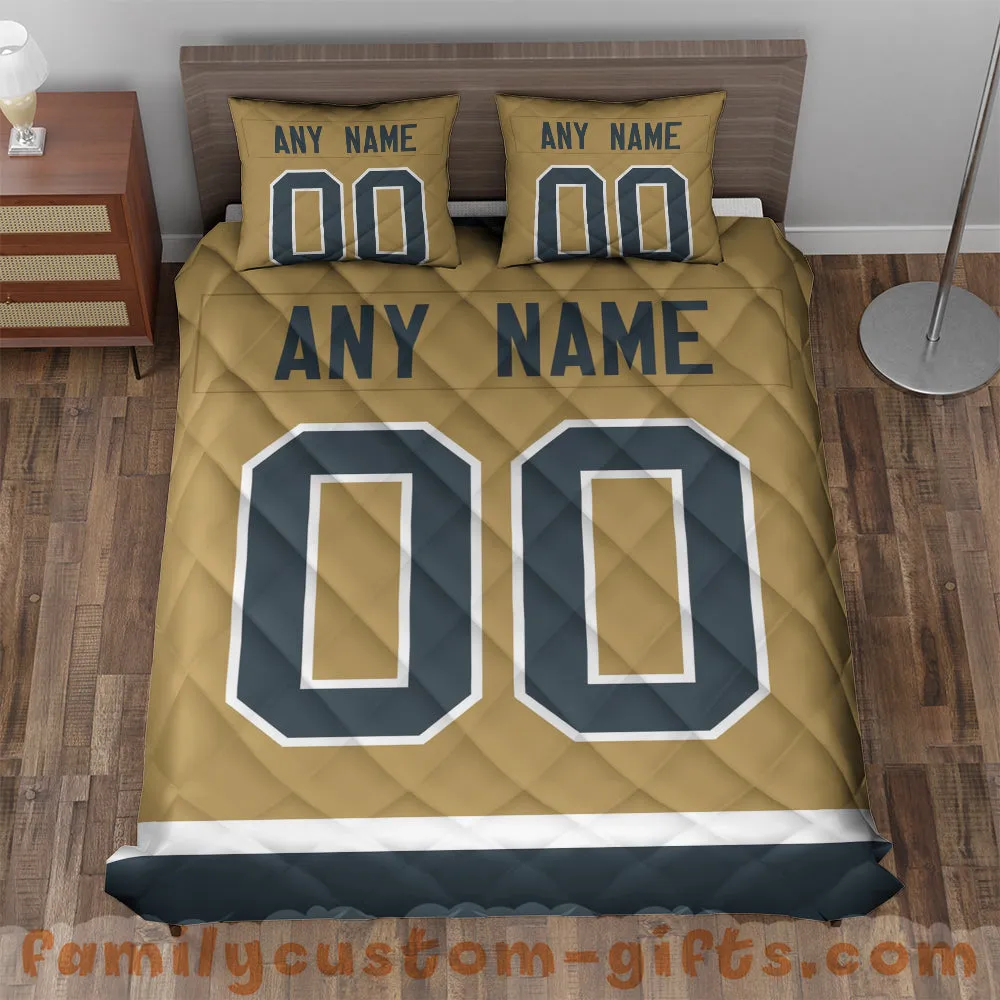 Custom Quilt Sets Vegas Jersey Personalized Ice hockey Premium Quilt Bedding for Men Women