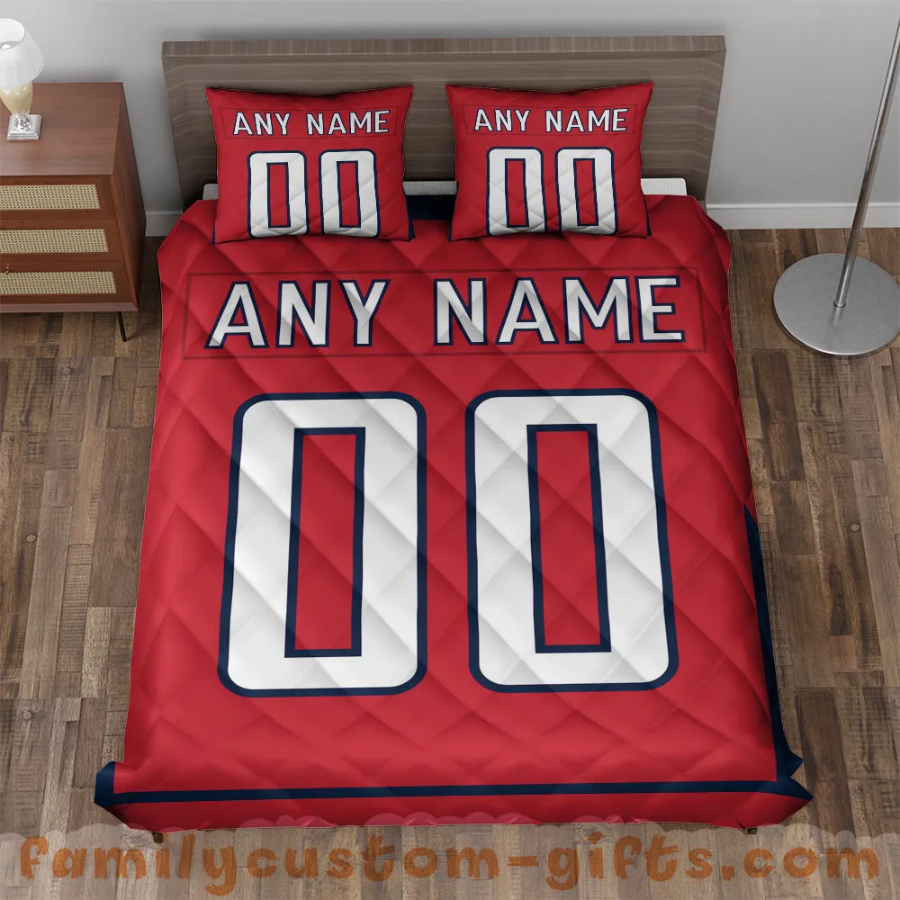 Custom Quilt Sets Washington Jersey Personalized Ice hockey Premium Quilt Bedding for Men Women