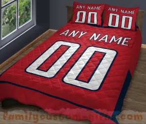 Custom Quilt Sets Washington Jersey Personalized Ice hockey Premium Quilt Bedding for Men Women
