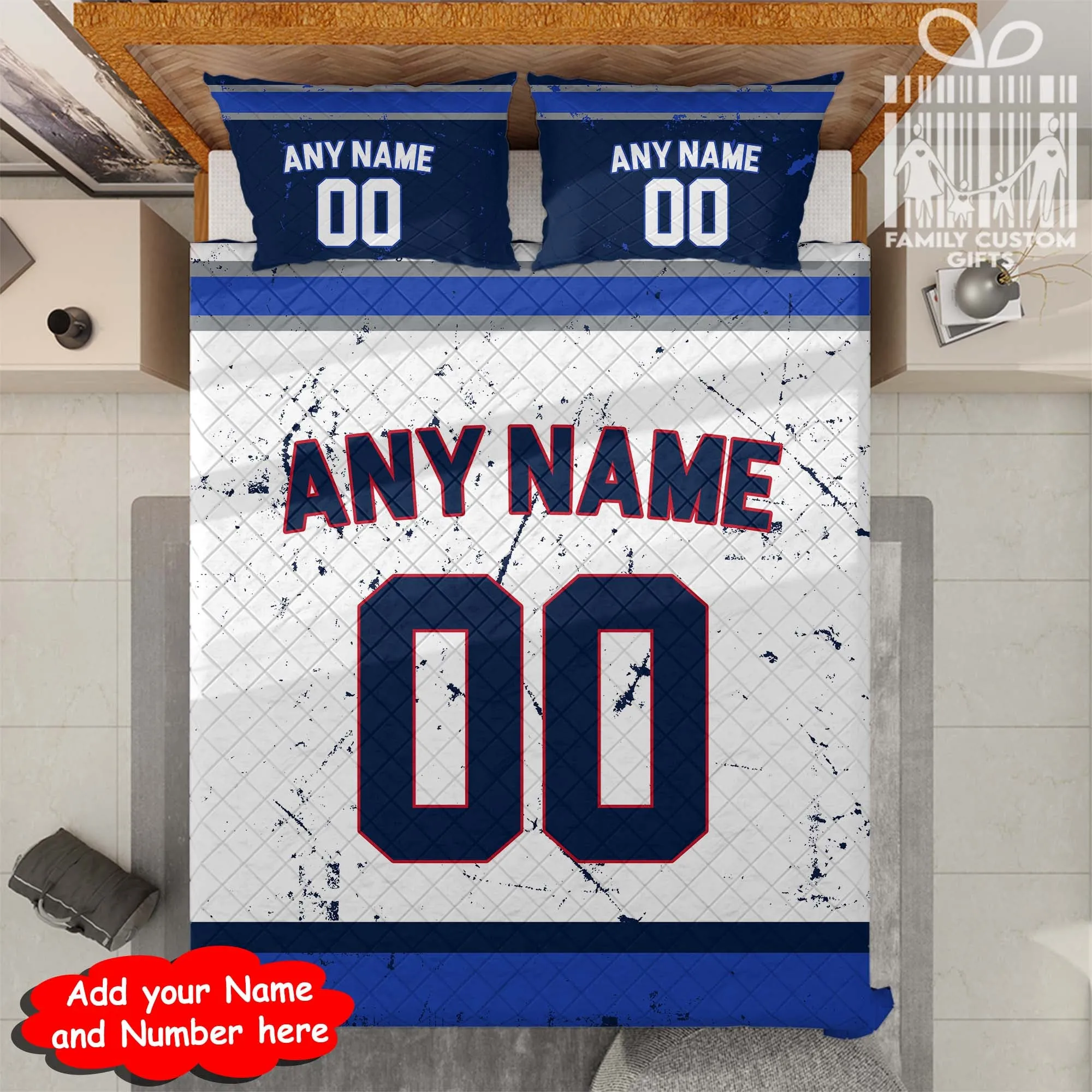 Custom Quilt Sets Winnipeg Jersey Personalized Ice hockey Premium Quilt Bedding for Men Women
