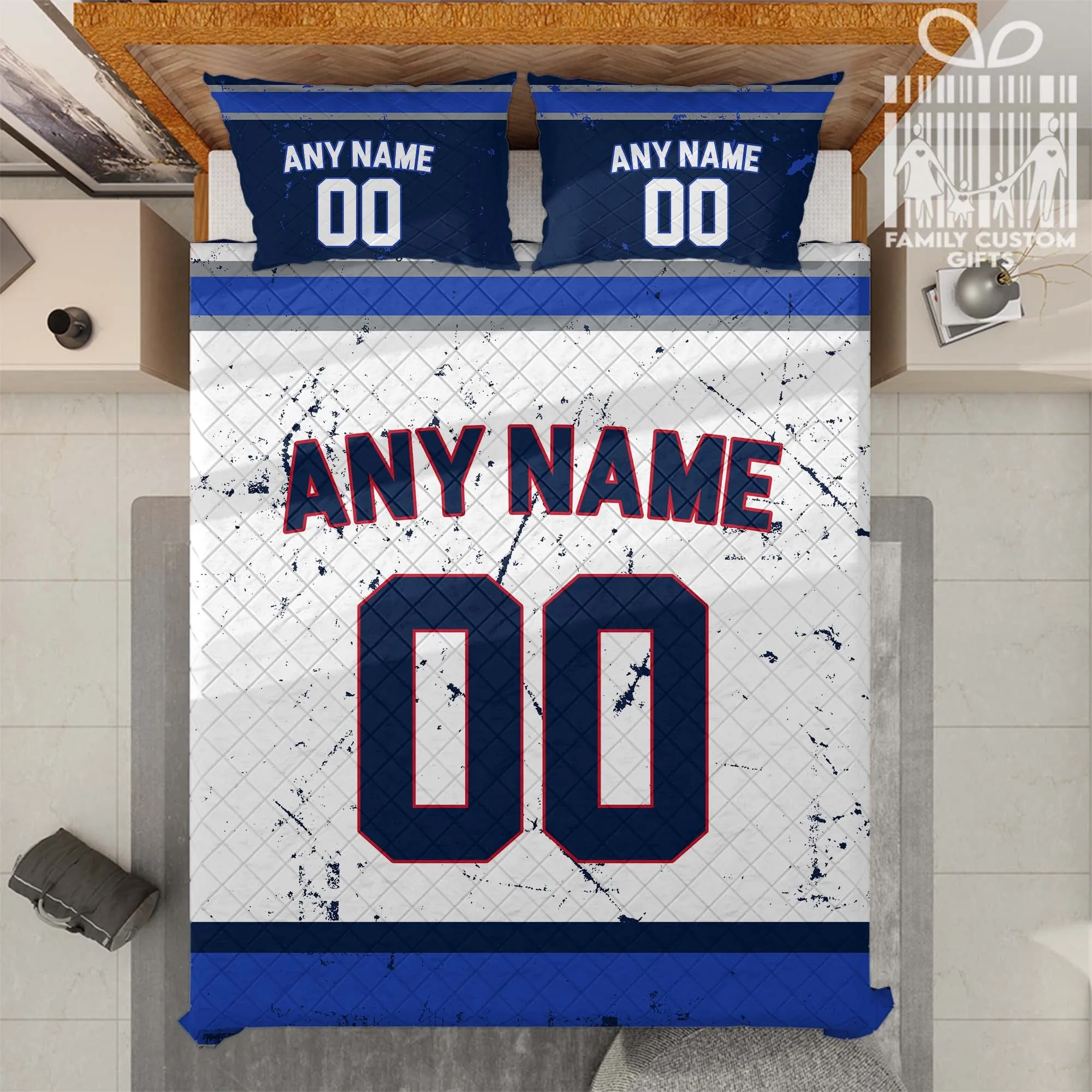 Custom Quilt Sets Winnipeg Jersey Personalized Ice hockey Premium Quilt Bedding for Men Women