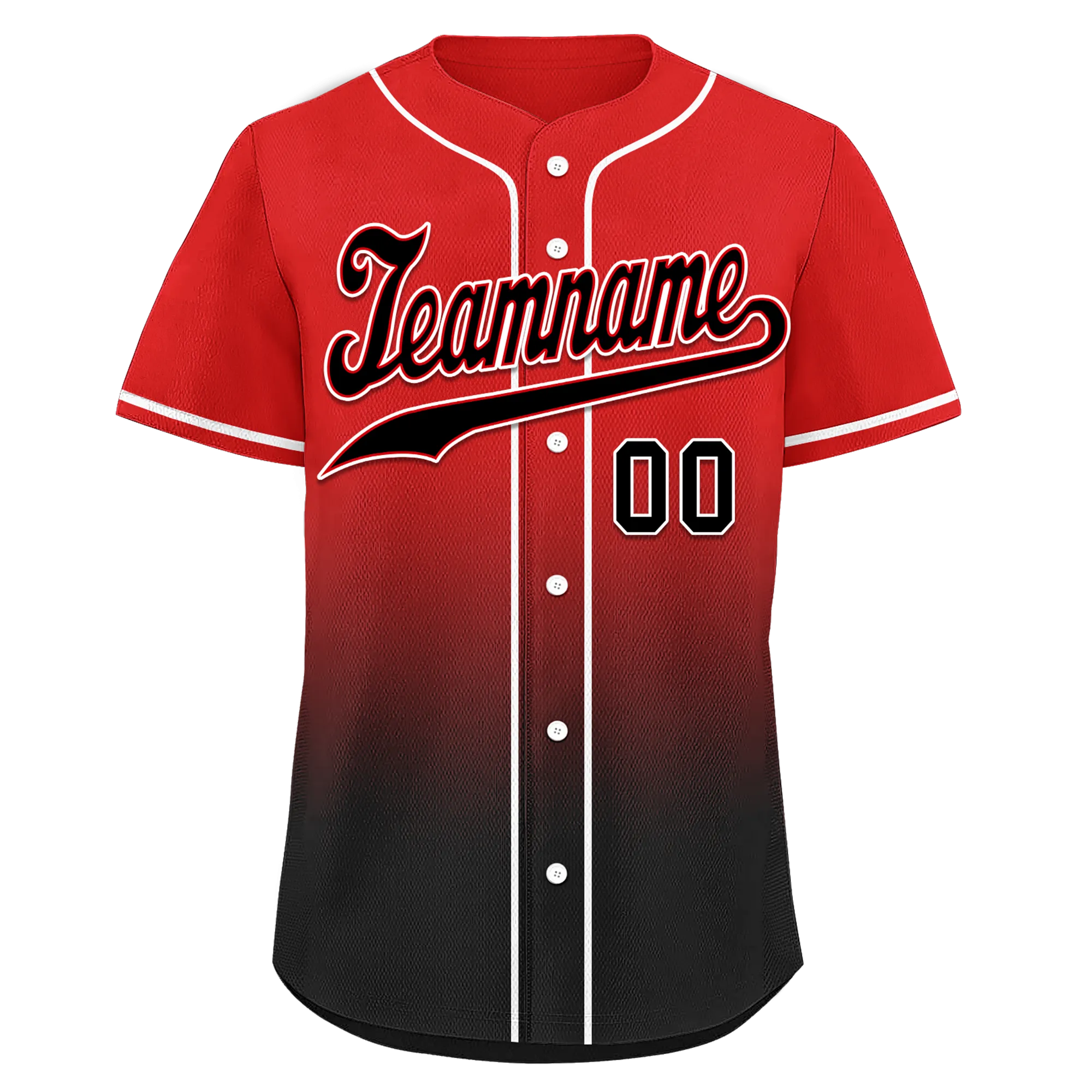 Custom Red Black Fade Fashion Personalized Authentic Baseball Jersey BSBJ01-D0a70ba