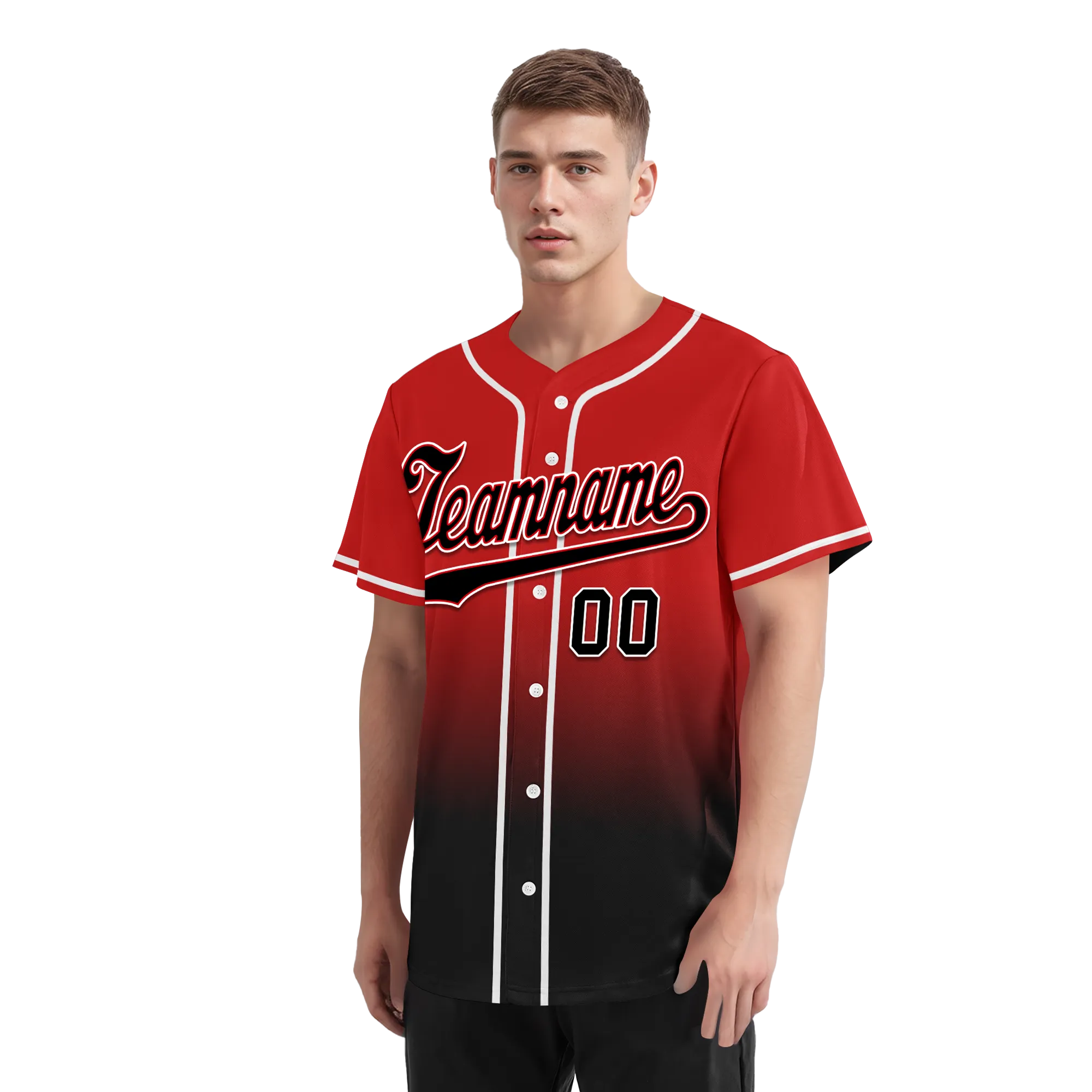 Custom Red Black Fade Fashion Personalized Authentic Baseball Jersey BSBJ01-D0a70ba