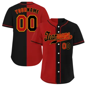 Custom Red Black Gradient Fashion Black Authentic Baseball Jersey