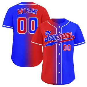 Custom Red Blue Gradient Fashion Personalized Authentic Baseball Jersey BSBJ01-D0a707b