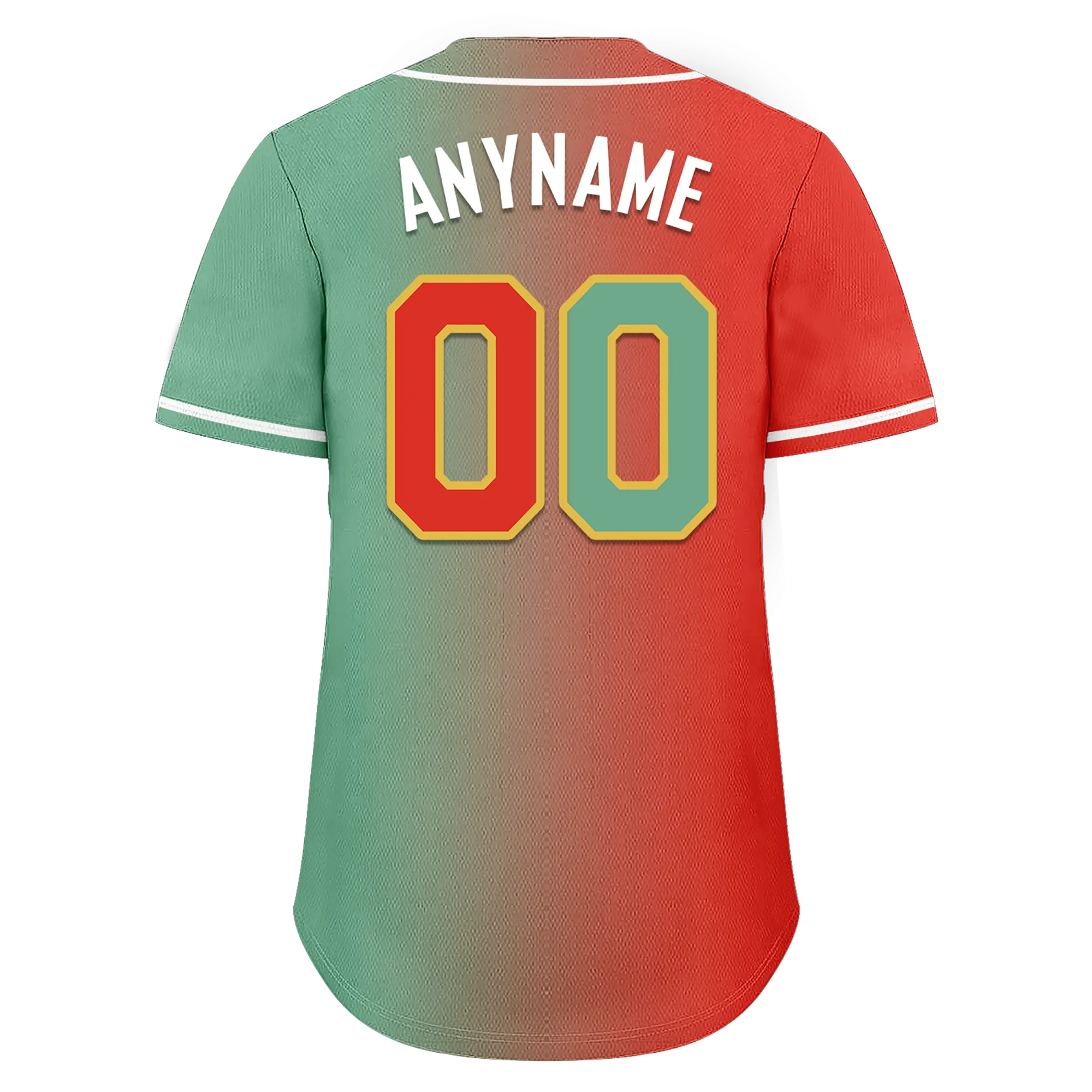 Custom Red Green Gradient Fashion Personalized Authentic Baseball Jersey BSBJ01-D0a7a09