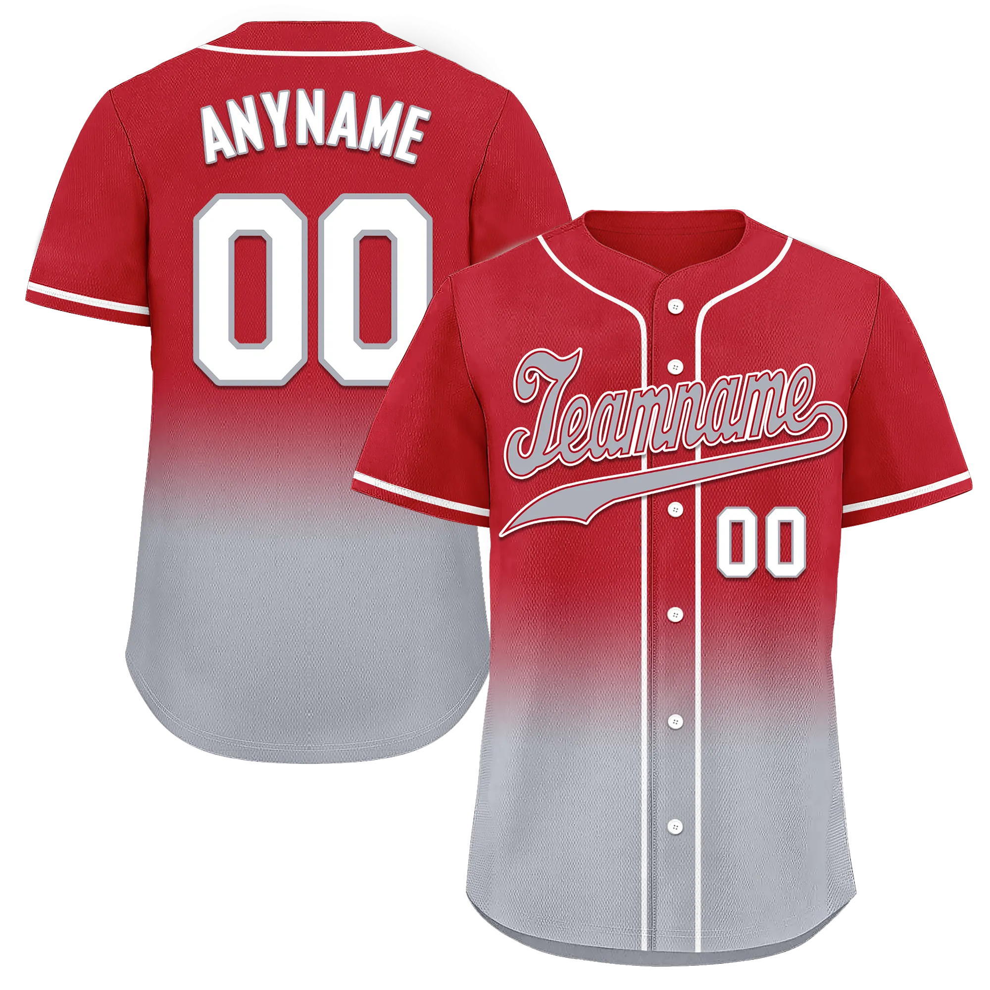 Custom Red Grey Fade Fashion Personalized Authentic Baseball Jersey BSBJ01-D0a70bb