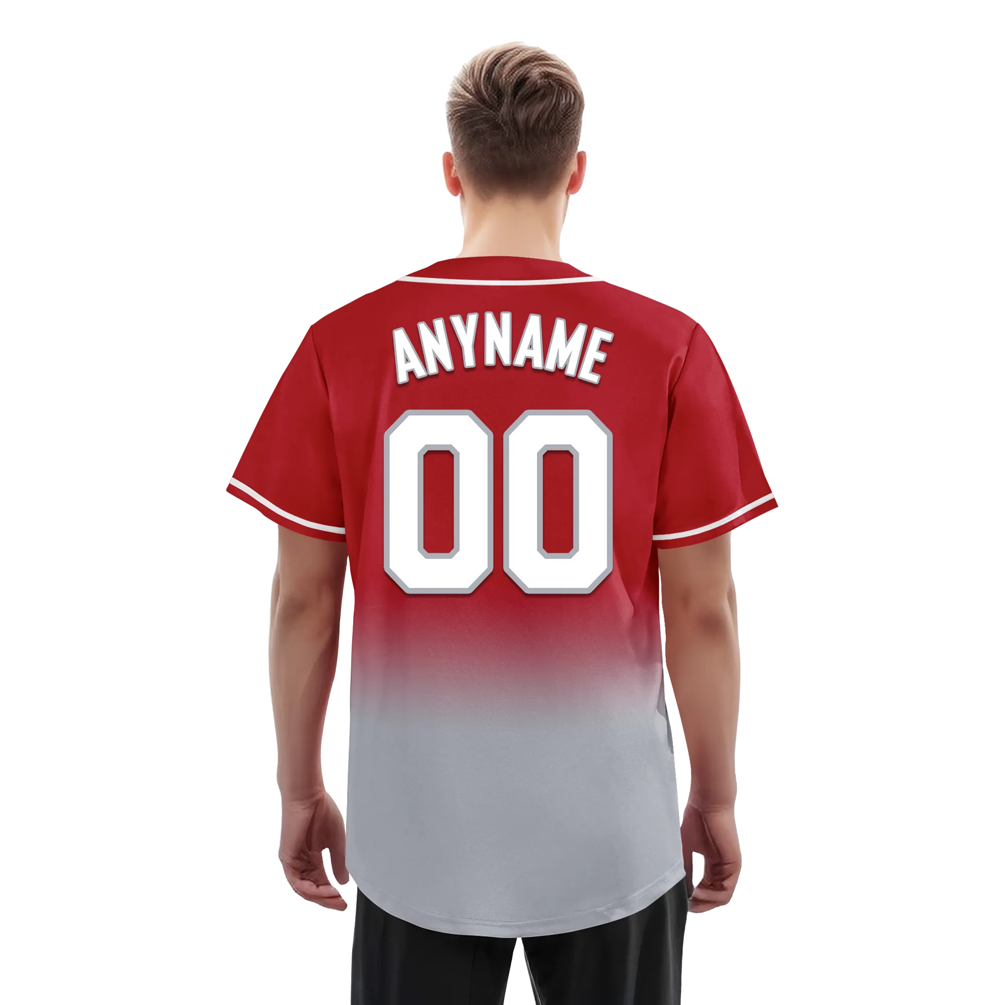 Custom Red Grey Fade Fashion Personalized Authentic Baseball Jersey BSBJ01-D0a70bb