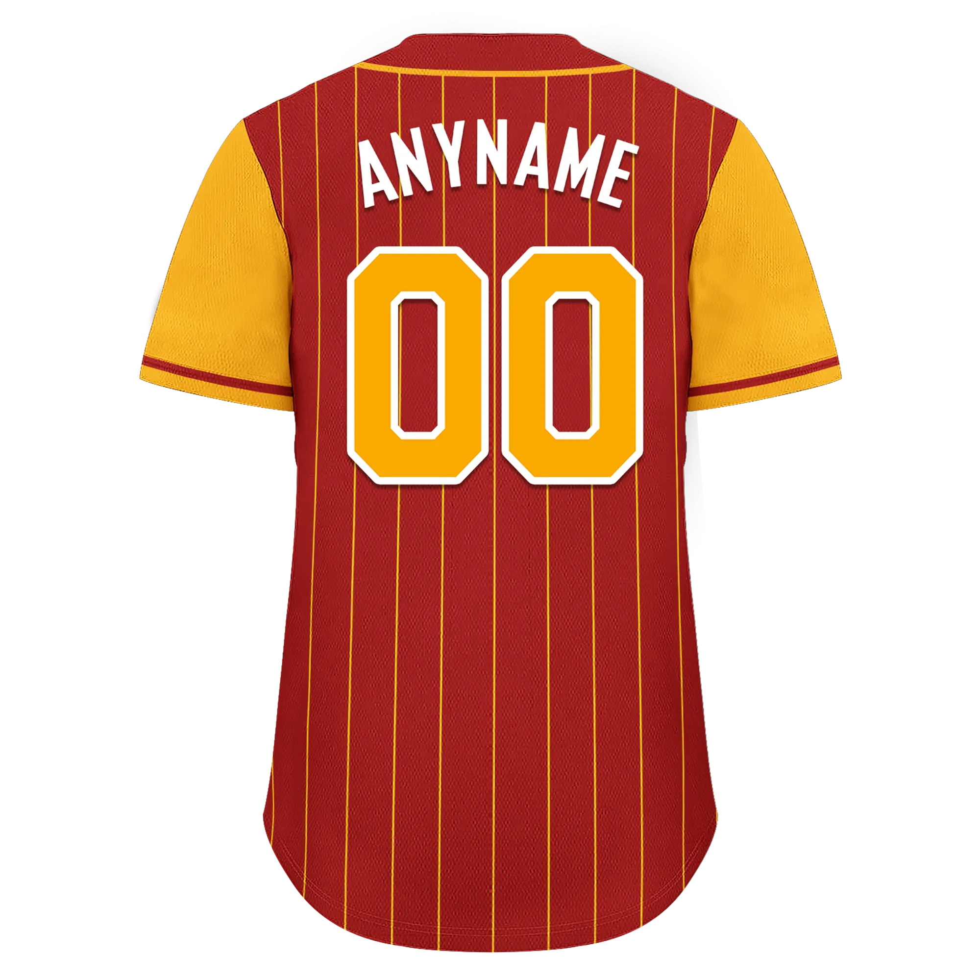 Custom Red Yellow Stripe Fashion Personalized Authentic Baseball Jersey BSBJ01-D017221