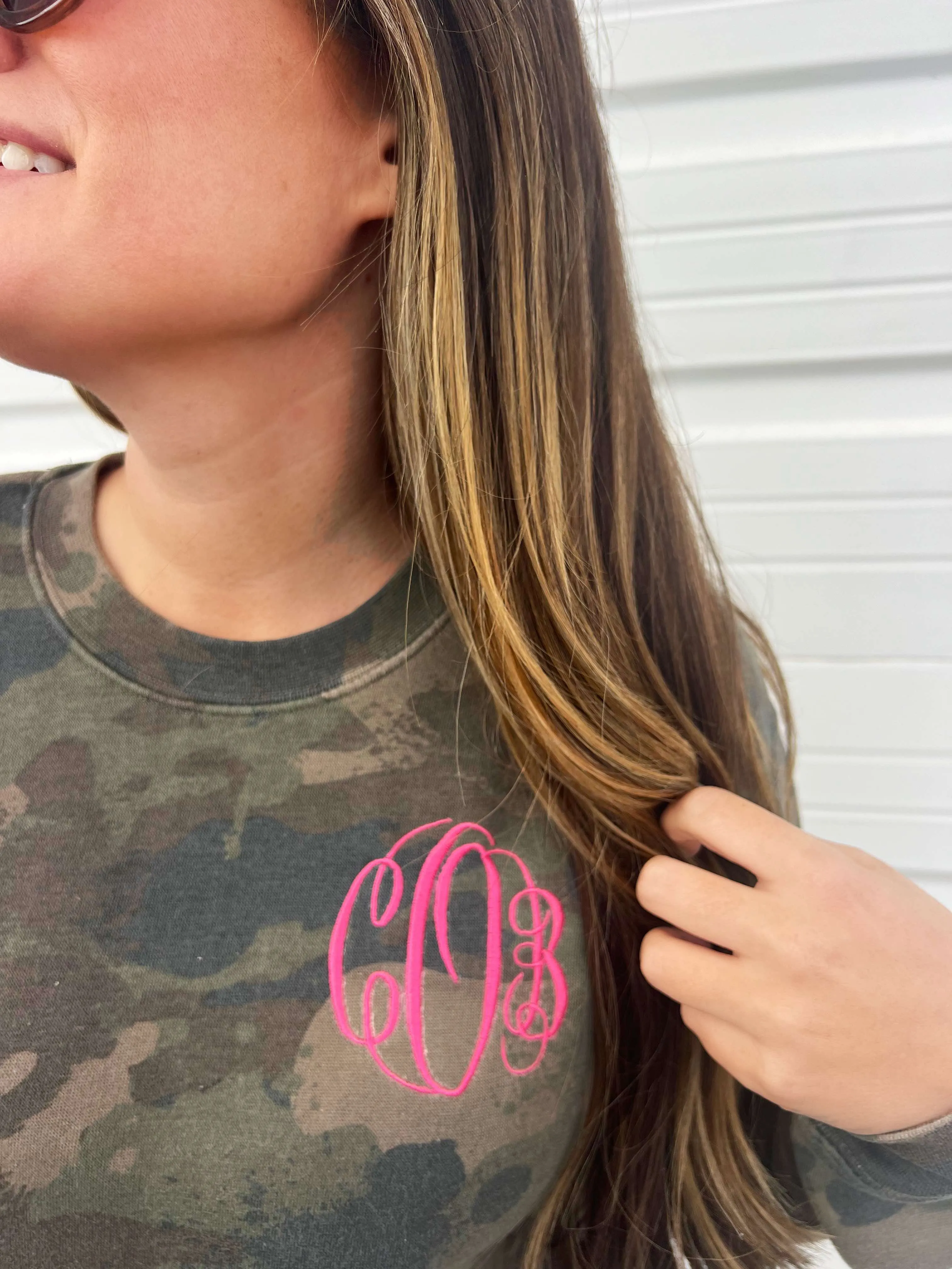 Custom Vintage Camo Monogram Sweatshirt by Prep Obsessed (Ships in 3 Weeks)