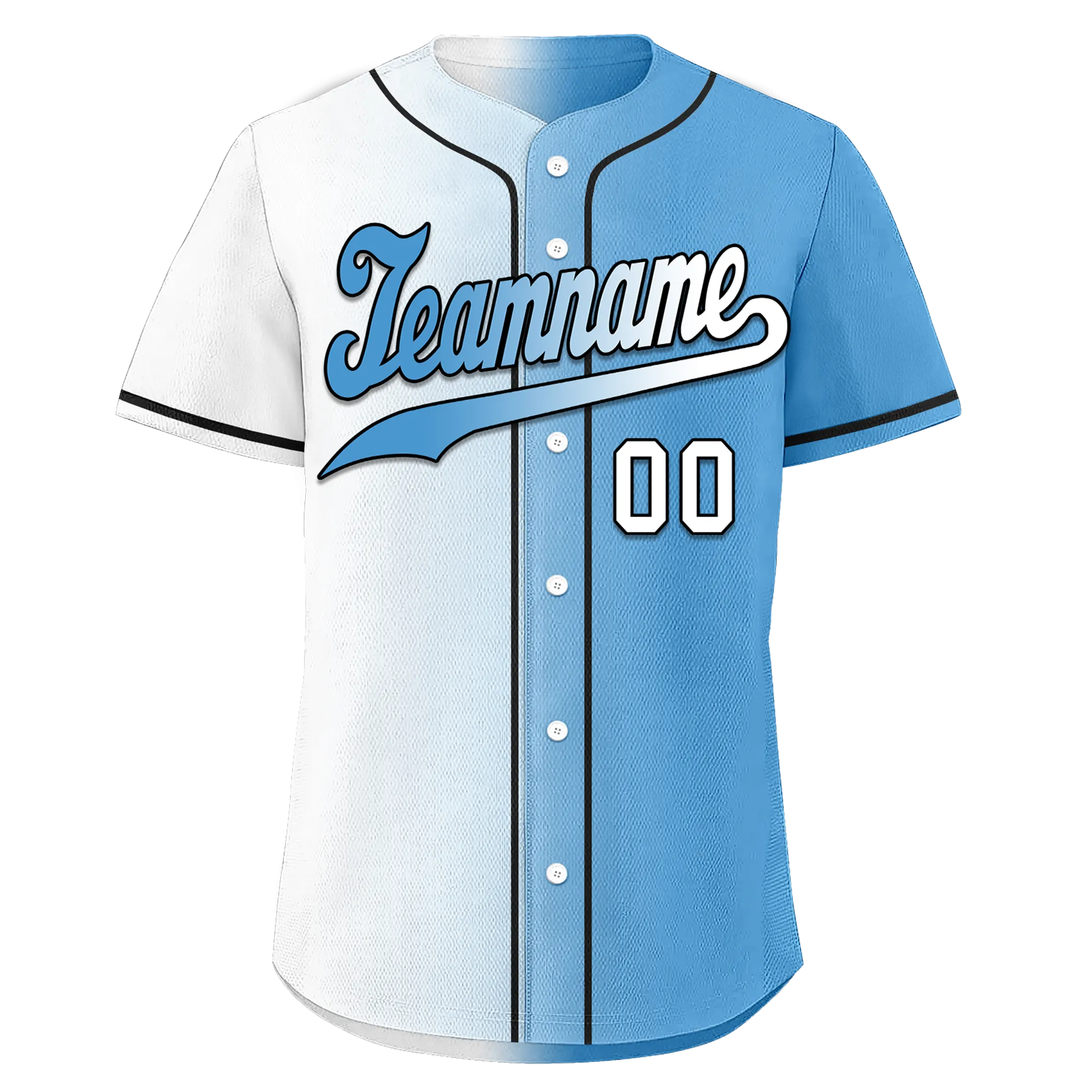 Custom White Blue Gradient Fashion Personalized Authentic Baseball Jersey BSBJ01-D0a7aaa