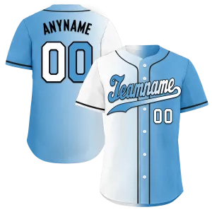 Custom White Blue Gradient Fashion Personalized Authentic Baseball Jersey BSBJ01-D0a7aaa
