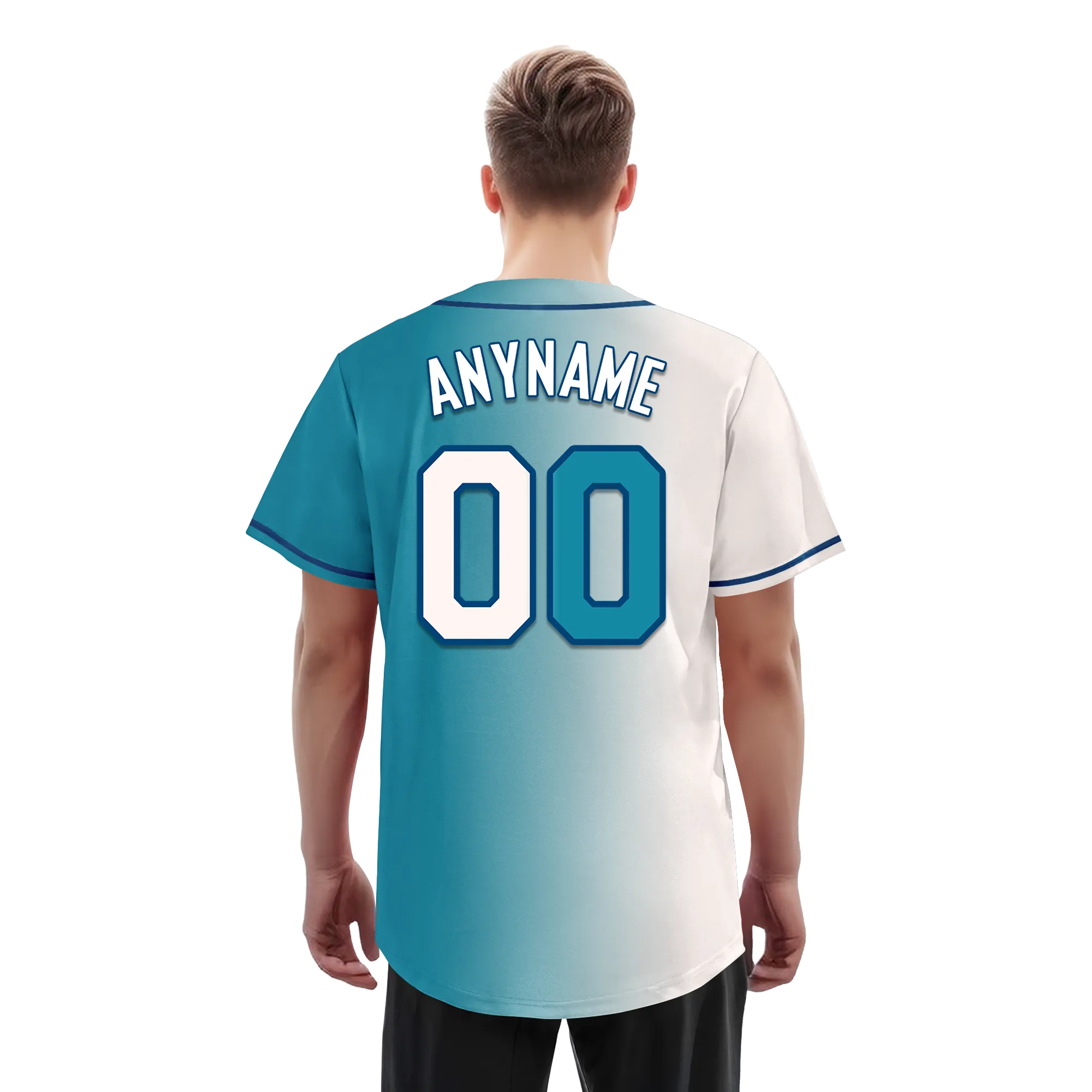 Custom White Blue Gradient Fashion Personalized Authentic Baseball Jersey BSBJ01-D0a7ab0