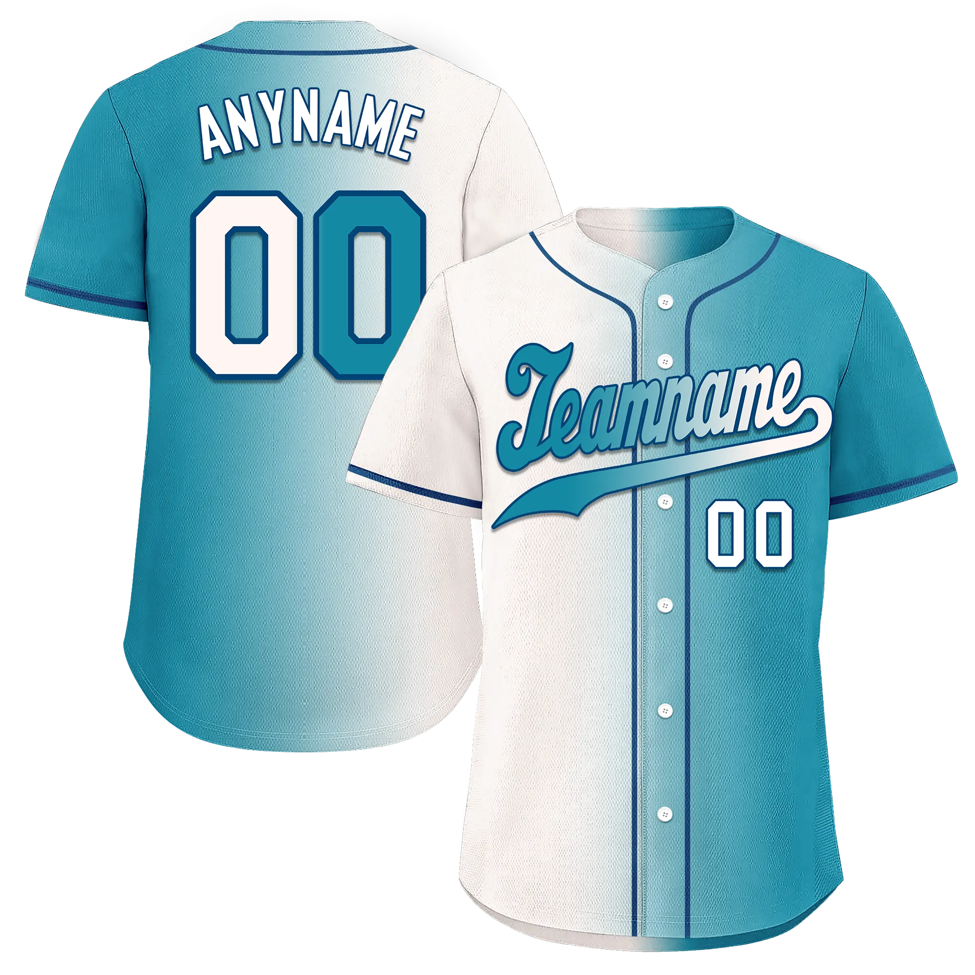 Custom White Blue Gradient Fashion Personalized Authentic Baseball Jersey BSBJ01-D0a7ab0