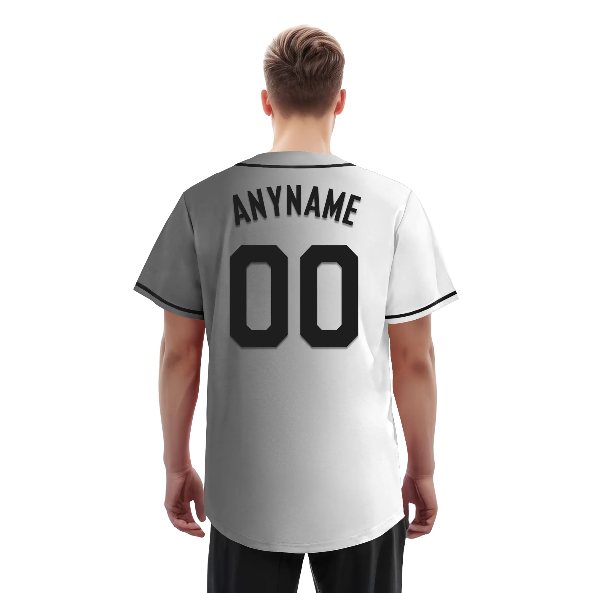 Custom White Grey Gradient Fashion Personalized Authentic Baseball Jersey BSBJ01-D0a7aaf