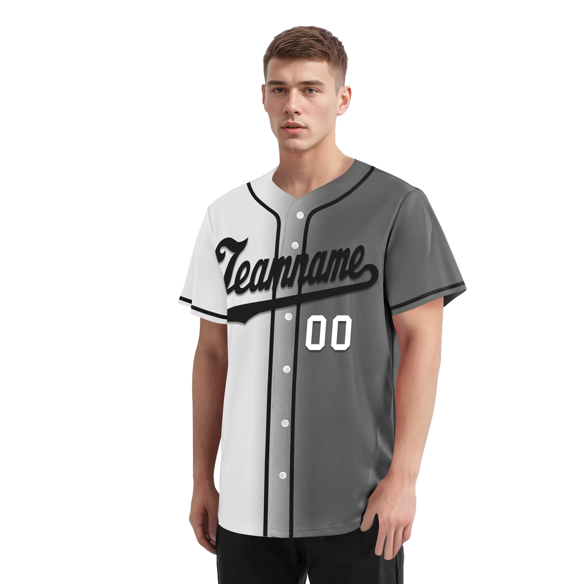 Custom White Grey Gradient Fashion Personalized Authentic Baseball Jersey BSBJ01-D0a7aaf