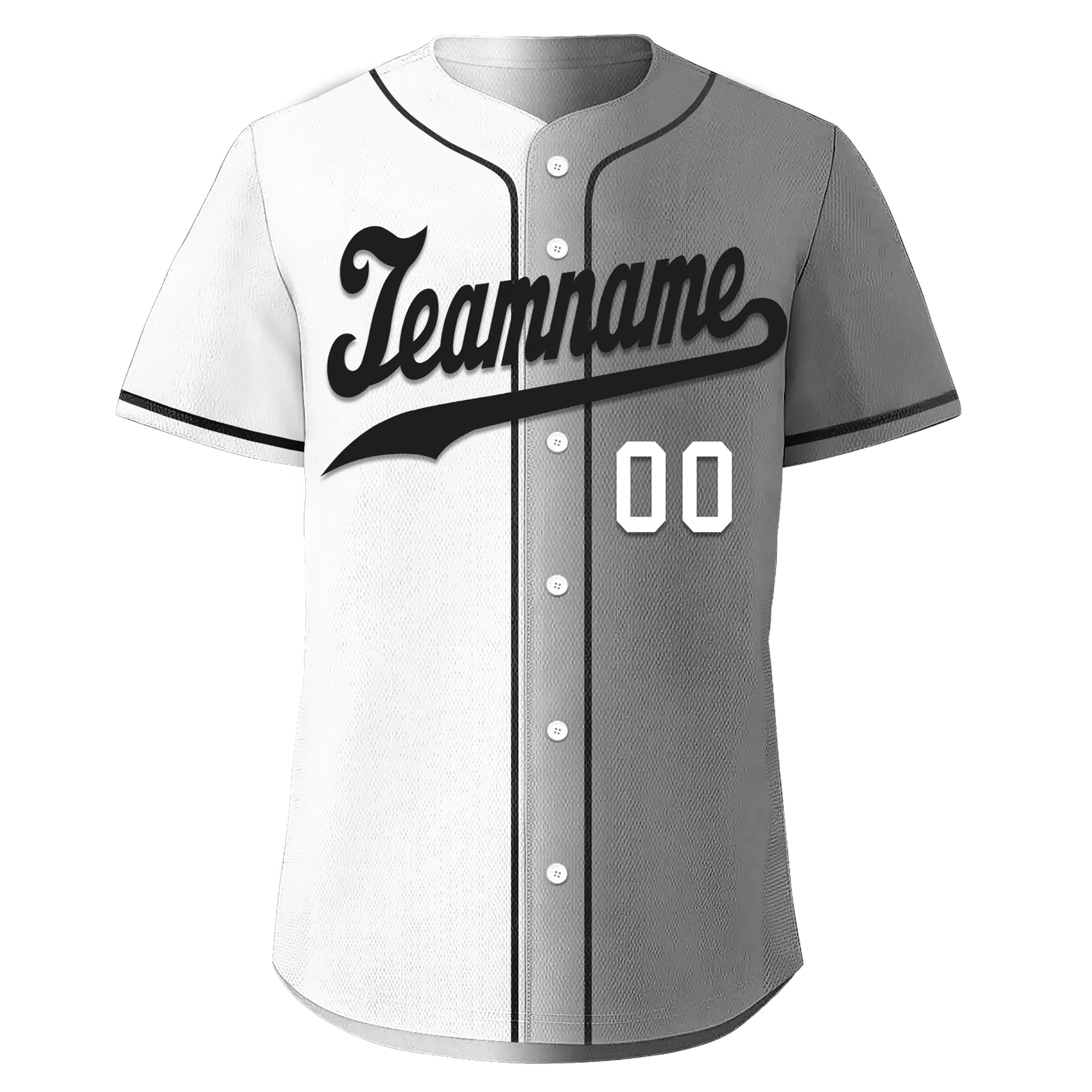 Custom White Grey Gradient Fashion Personalized Authentic Baseball Jersey BSBJ01-D0a7aaf