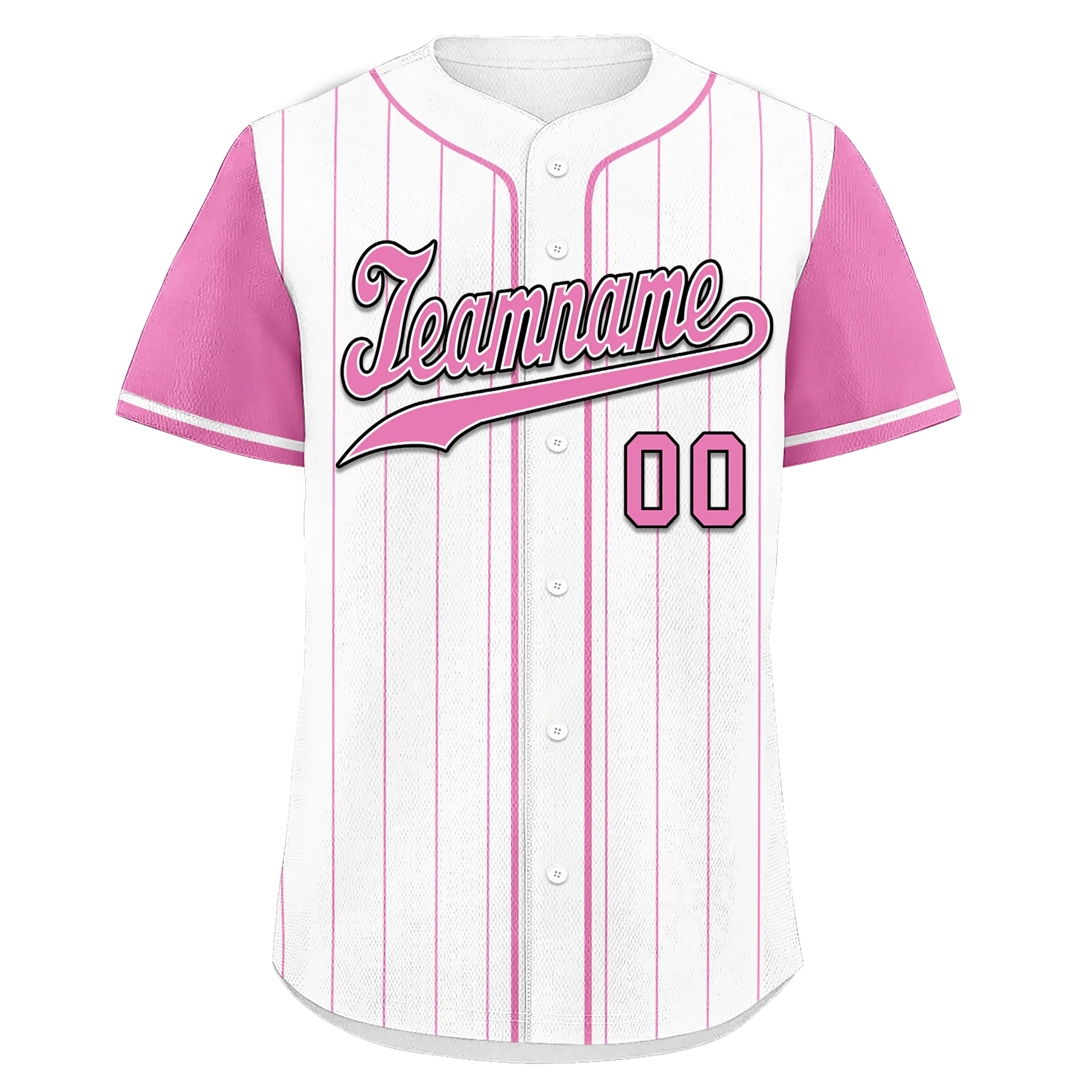 Custom White Pink Stripe Fashion Personalized Authentic Baseball Jersey BSBJ01-D017225