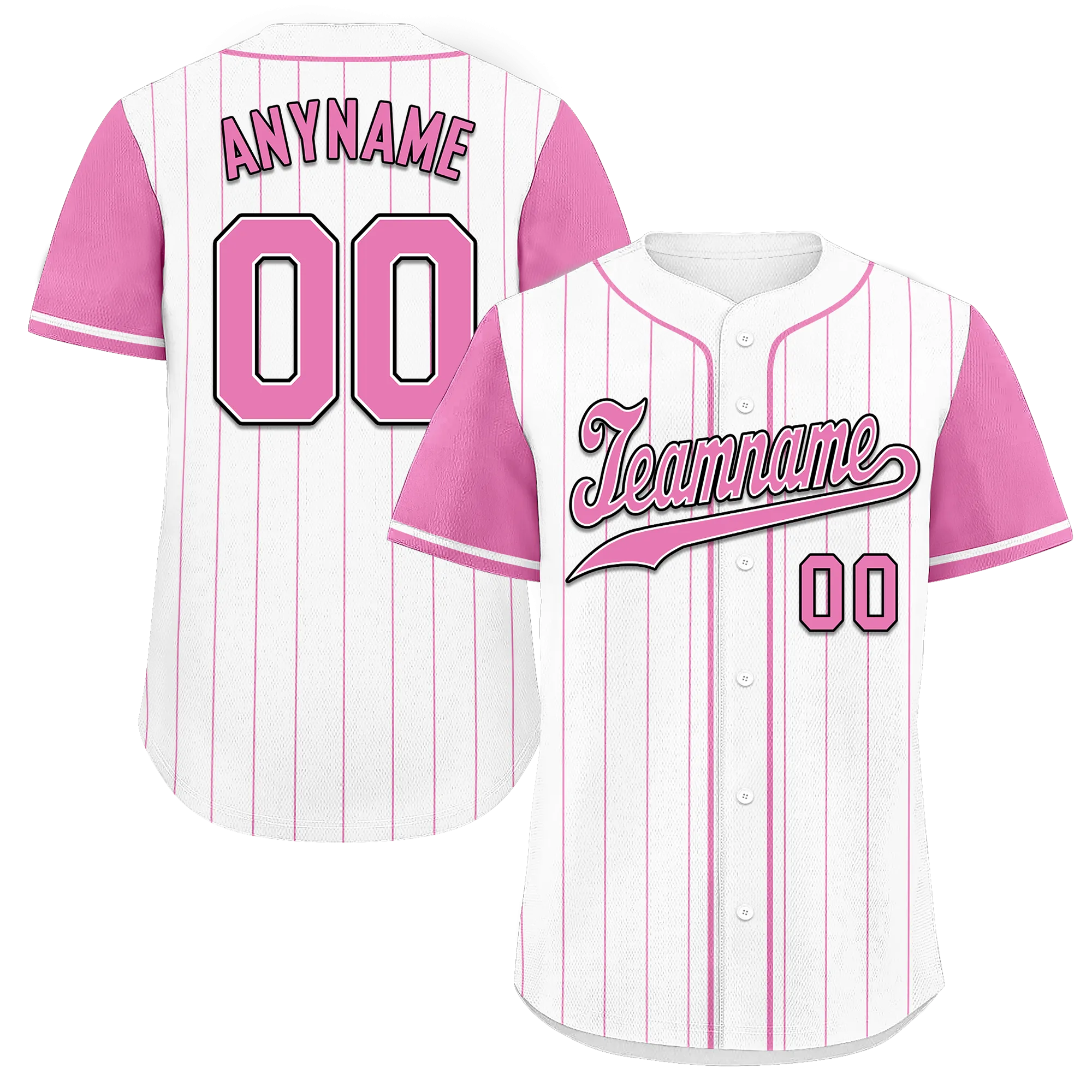 Custom White Pink Stripe Fashion Personalized Authentic Baseball Jersey BSBJ01-D017225