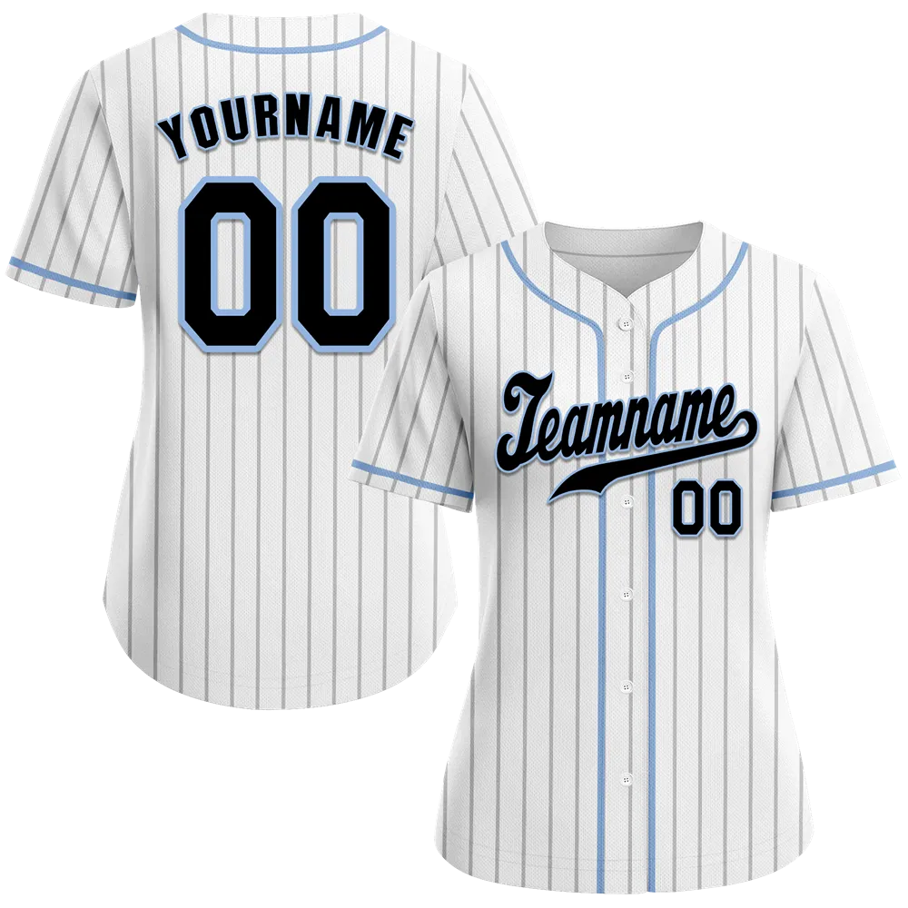 Custom White Stripe Fashion Black Authentic Baseball Jersey