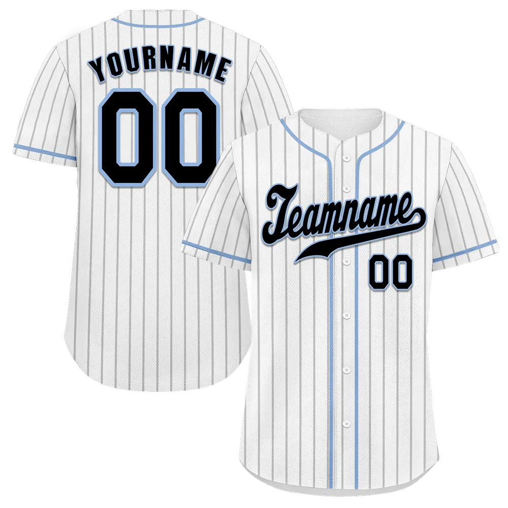 Custom White Stripe Fashion Black Authentic Baseball Jersey