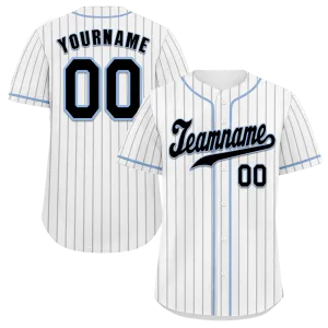 Custom White Stripe Fashion Black Authentic Baseball Jersey