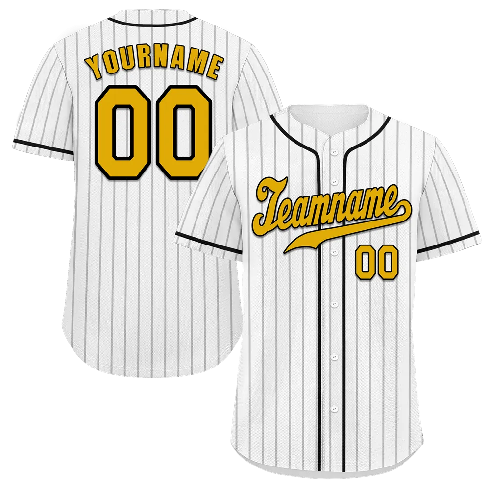 Custom White Stripe Fashion Orange Authentic Baseball Jersey