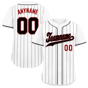 Custom White Stripe Fashion Personalized Authentic Baseball Jersey BSBJ01-D017224
