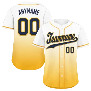 Custom White Yellow Fade Fashion Personalized Authentic Baseball Jersey BSBJ01-D0a70dc