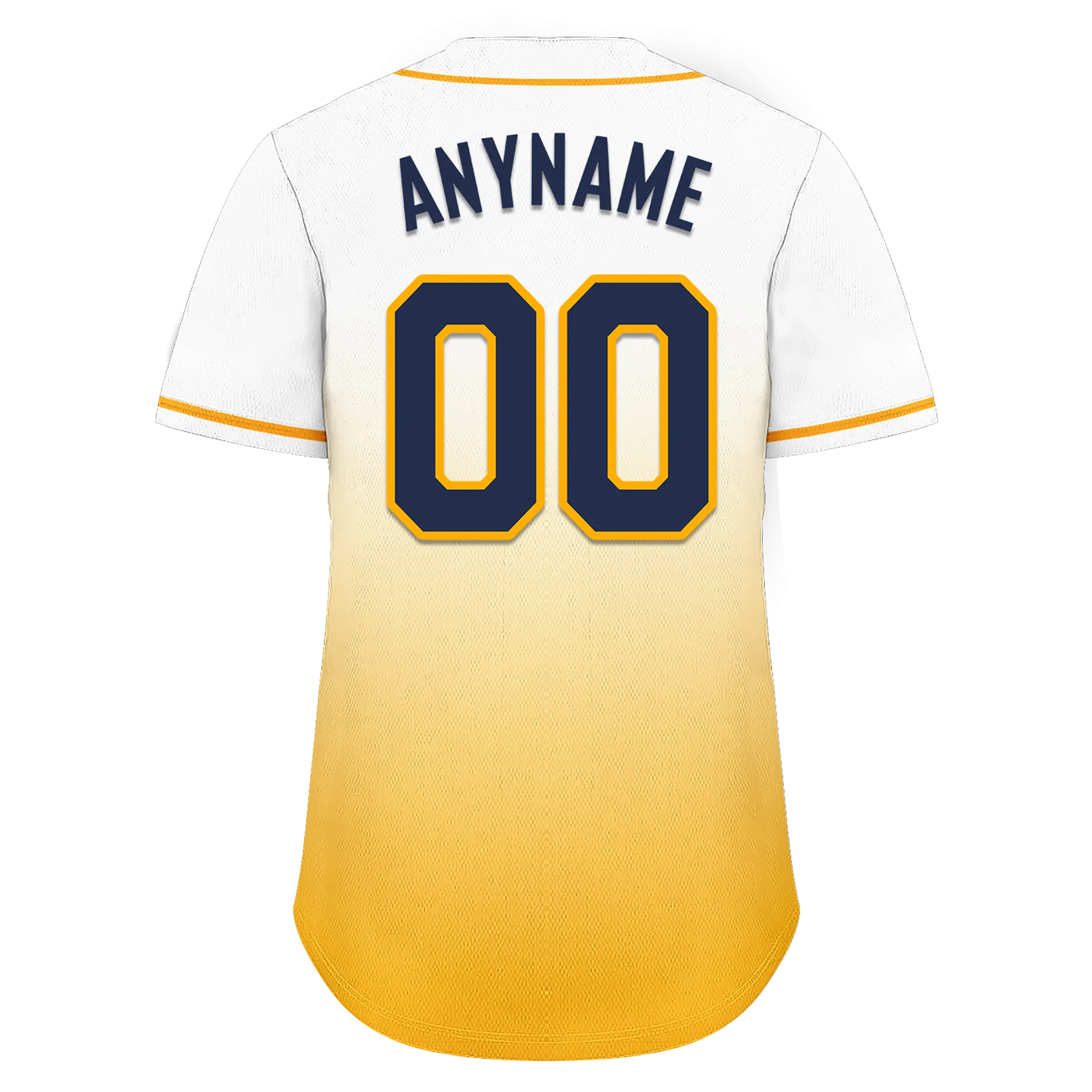 Custom White Yellow Fade Fashion Personalized Authentic Baseball Jersey BSBJ01-D0a70dc