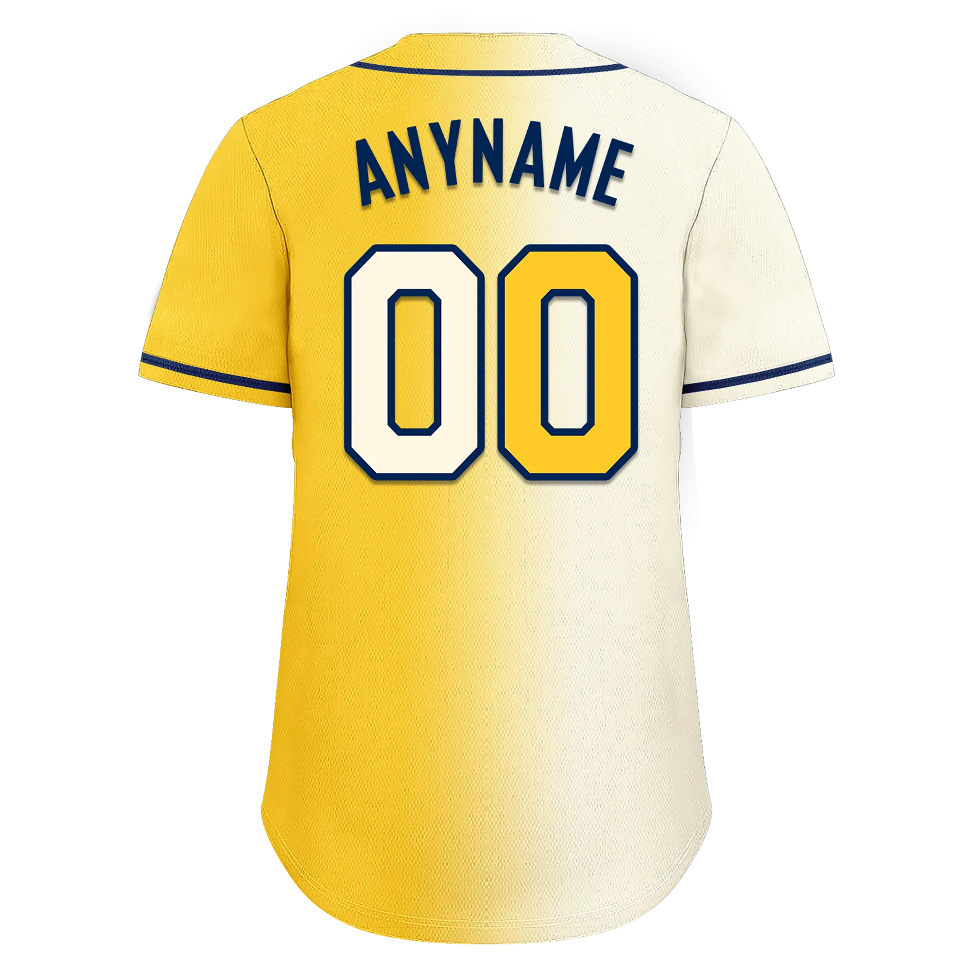Custom White Yellow Gradient Fashion Personalized Authentic Baseball Jersey BSBJ01-D0a709f
