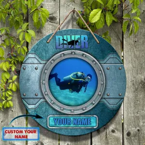 Custom Wooden Sign - Scuba Diver - 66