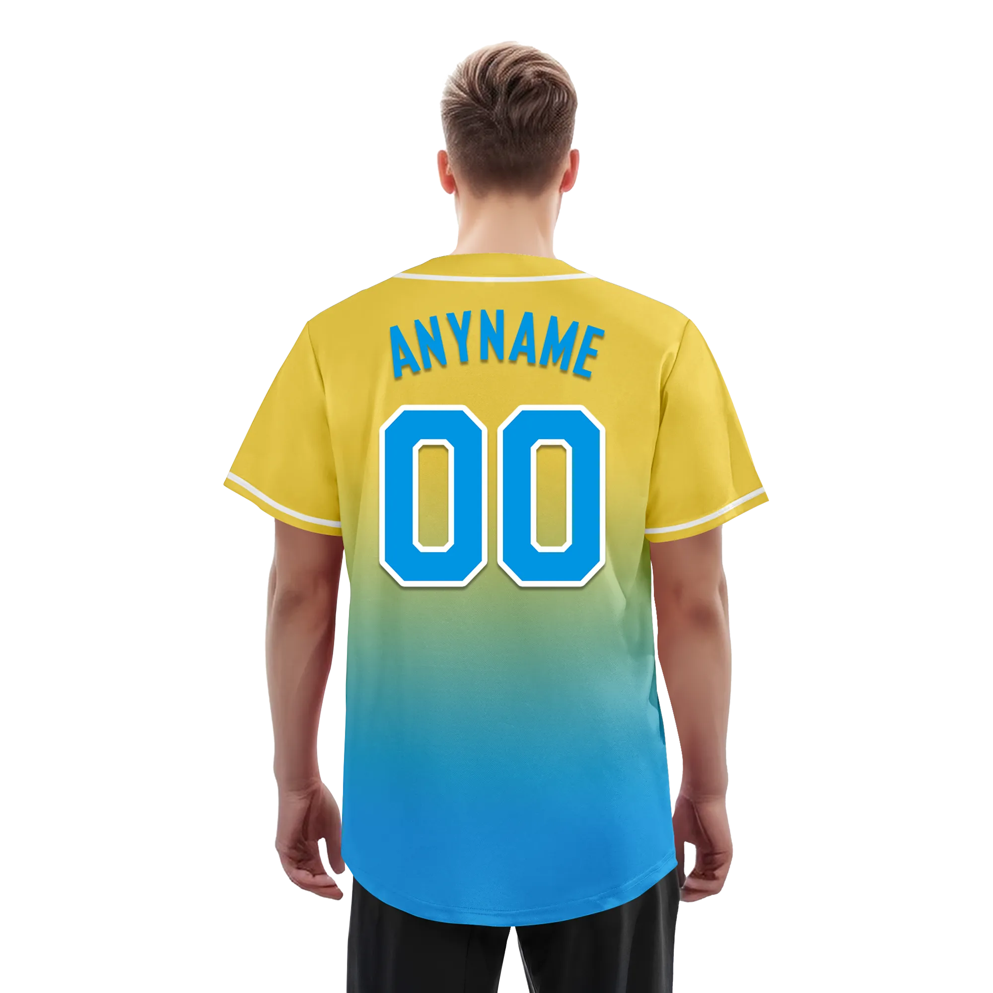 Custom Yellow Blue Fade Fashion Personalized Authentic Baseball Jersey BSBJ01-D0a70fc