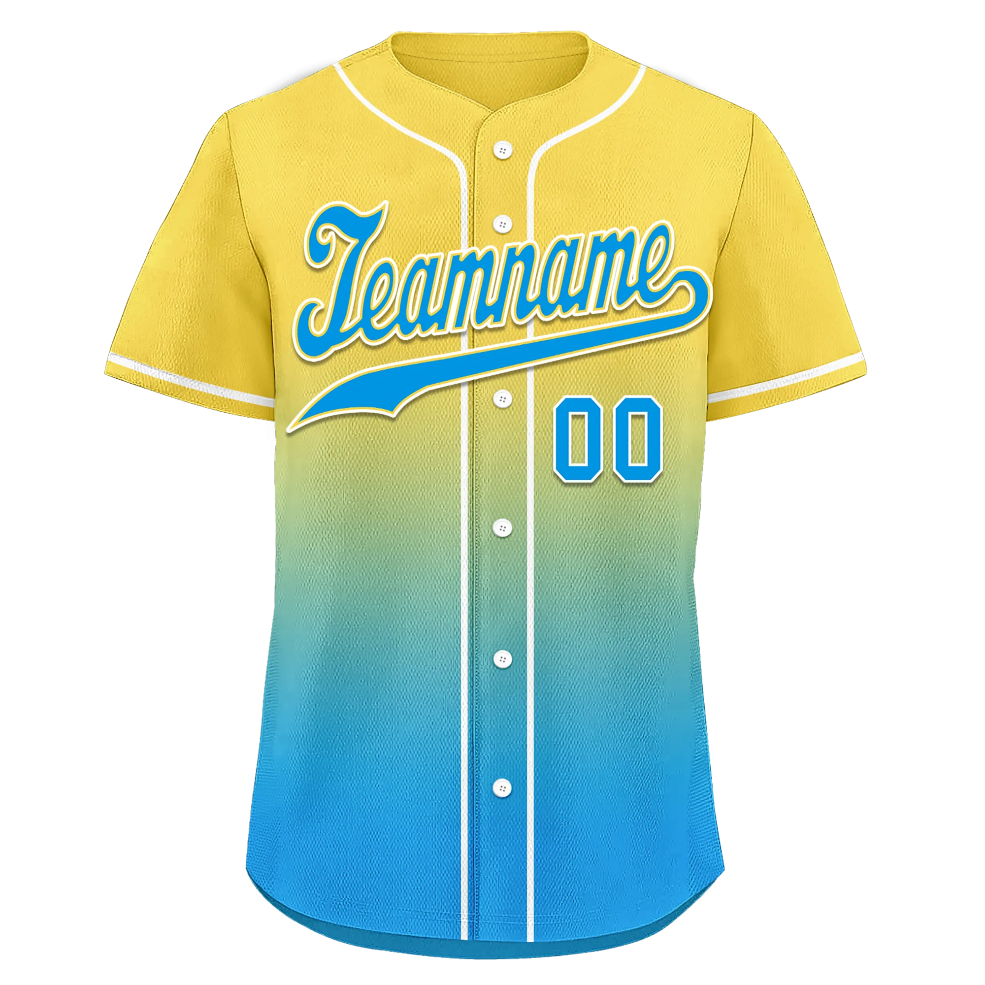 Custom Yellow Blue Fade Fashion Personalized Authentic Baseball Jersey BSBJ01-D0a70fc
