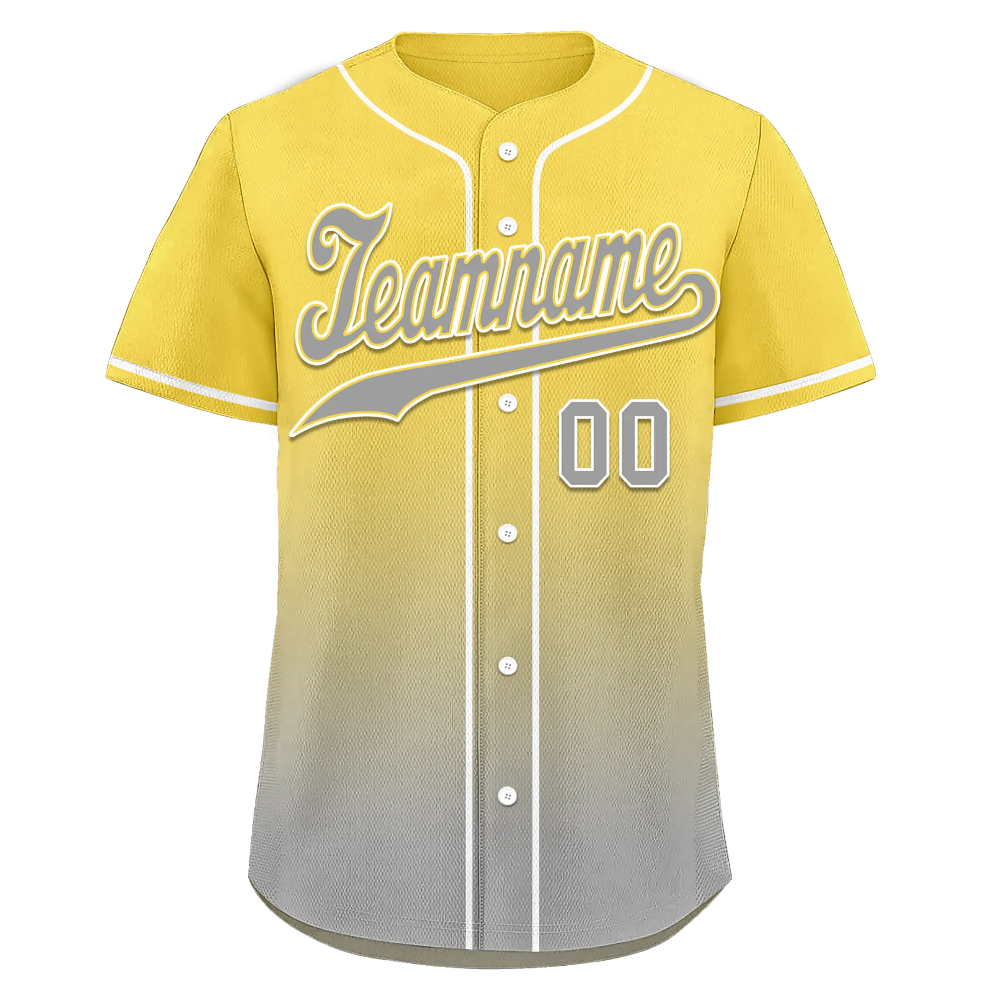 Custom Yellow Grey Fade Fashion Personalized Authentic Baseball Jersey BSBJ01-D0a70fb