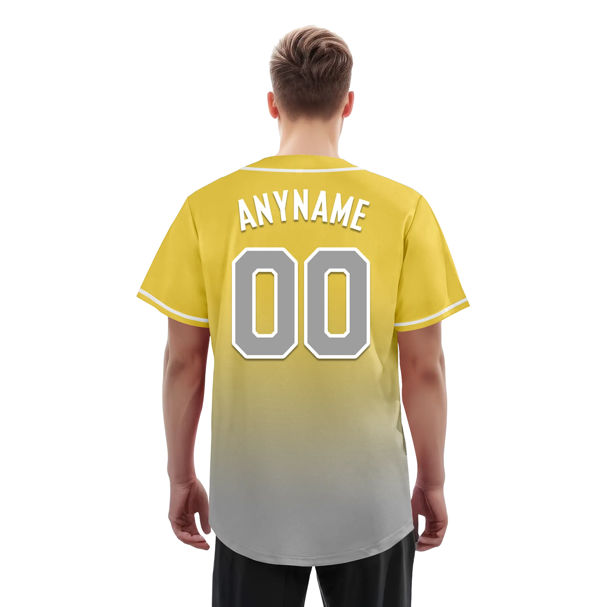 Custom Yellow Grey Fade Fashion Personalized Authentic Baseball Jersey BSBJ01-D0a70fb